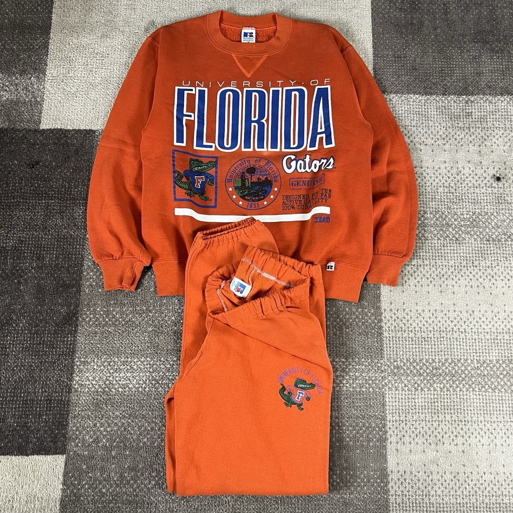 Vintage Russell Athletic V Stitch University Florida Gators Sweatsuits Mens M